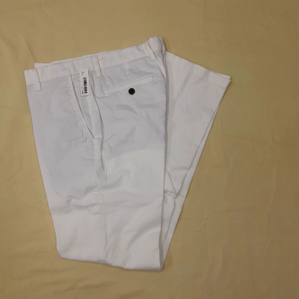 Good Threads Slim-Fit Washed Comfort Stretch Cino Pant 32W 32L White